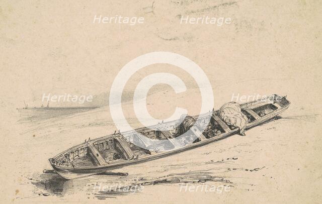 A Beached Longboat, 19th century. Creator: Unknown.