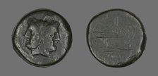 Coin Depicting a Janiform head, 211-208 BCE. Creator: Unknown.