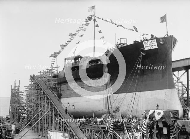 Launching of U.S.S. Texas, 1912. Creator: Harris & Ewing.
