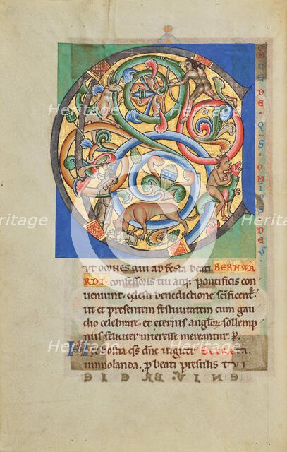 Inhabited Initial C; Stammheim Missal, probably 1170s. Creator: Unknown.