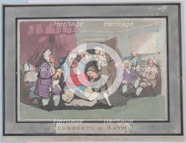 Comforts of Bath, Plate 1, January 6, 1798., January 6, 1798. Creator: Thomas Rowlandson.