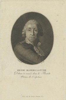 Portrait of Henri Masers de Latude (1725-1805) , c. 1793. Creator: Bonneville, François (active 1787-1802).