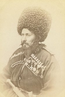 Half-length portrait of Daghestani man, facing left, between 1870 and 1886. Creator: Unknown.