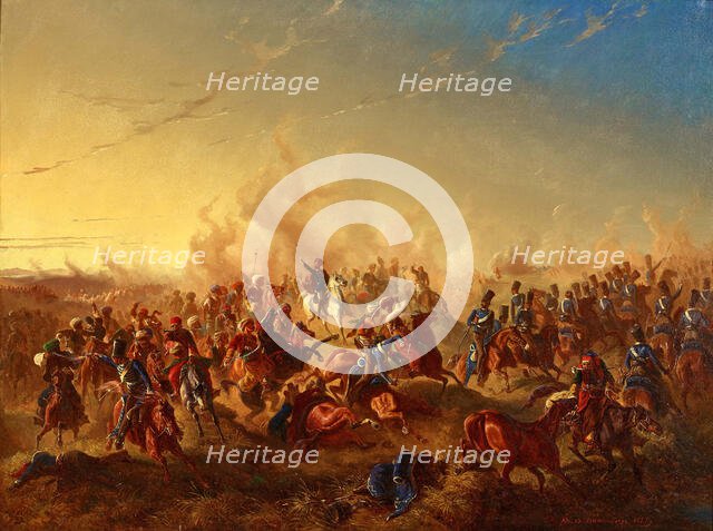 The Defeat at Caracal on 28 May 1854, Mid of the 19th cen.. Creator: Bachmann-Hohmann; B. (active ca 1840-1866).