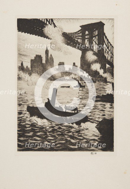 Under Brooklyn Bridge, pub 1921. Creator: Christopher Richard Wynne Nevinson (1889 – 1946) .