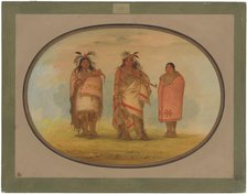 Menomonie Chief, His Wife, and Son, 1861/1869. Creator: George Catlin.
