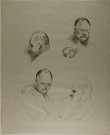 Ambroise Vollard, Four Sketches, c. 1910. Creator: Jean Louis Forain.