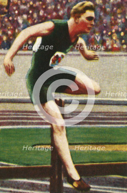 Sid Atkinson of South Africa, winner of the 110m hurdles, 1928. Creator: Unknown.