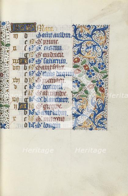 Book of Hours (Use of Rouen): fol. 3r, c. 1470. Creator: Master of the Geneva Latini (French, active Rouen, 1460-80).