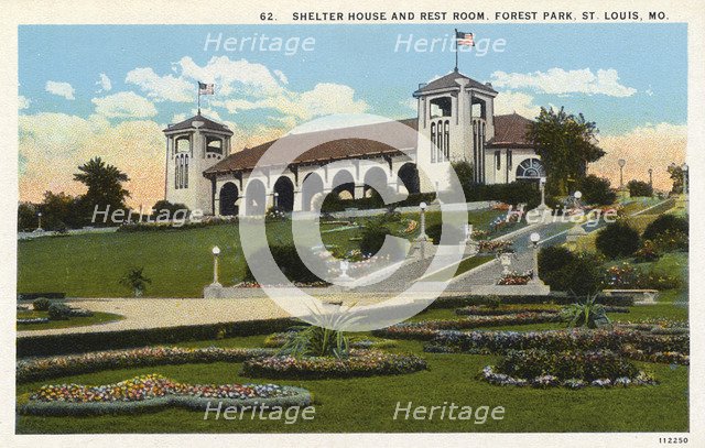Shelter house and rest room, Forest Park, St Louis, Missouri, USA, 1926. Artist: Unknown