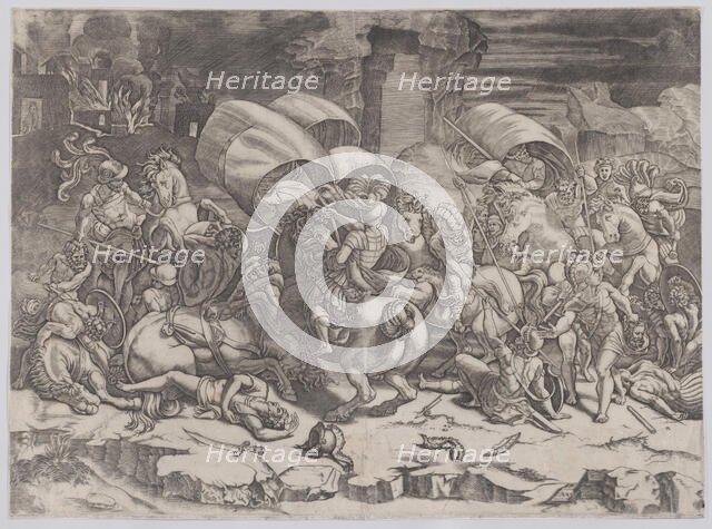 Battle with a Cutlass, 1530-31. Creator: Agostino Veneziano.