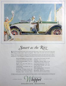 Advert for the Overland Whippet Collegiate Roadster car, 1927. Artist: Unknown