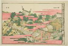Ochanomizu in Kanda Mojin Shrine, Japan, c. 1811. Creator: Hokusai.