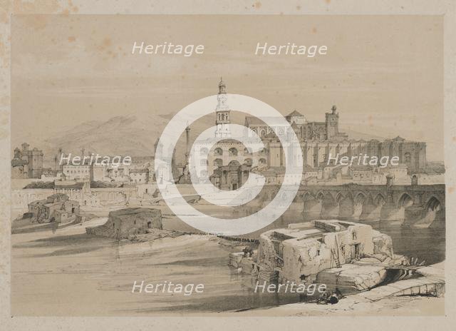 Picturesque Sketches in Spain: Remains of a Roman Bridge on the Guadalquiver, Cordova, 1837. Creator: Thomas Shotter Boys (British, 1803-1874); Hodgson & Graves, 6, Pall Mall, London.