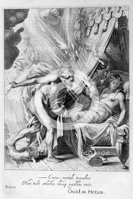 Semele is consumed by Jupiter's fire, 1655. Creator: Unknown.