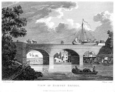 Barge crossing the Barton aqueduct over the Irwell, Salford, Greater Manchester, c1794. Artist: Robert Pollard