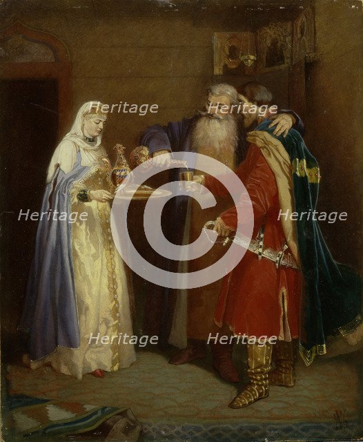 Boyar's welcome (Prince Serebrenni visiting Boyar Morozov), 1865. Artist: Schwarz, Vyacheslav Grigoryevich (1838-1869)