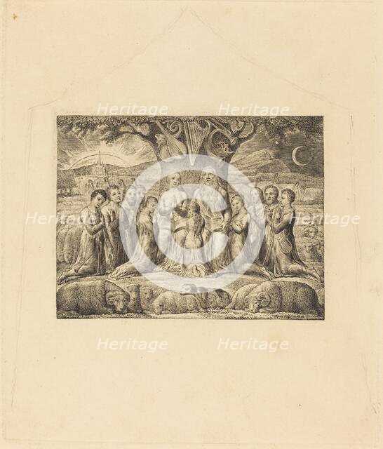 Job and His Family, 1825. Creator: William Blake.