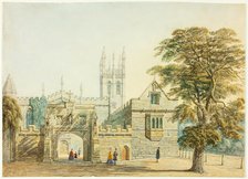 Magdalen College and Tower, Oxford, 1853. Creator: George Pyne.