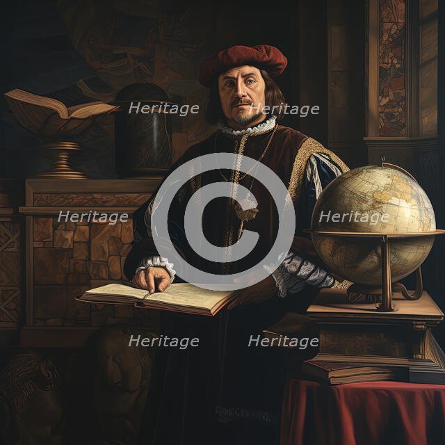 AI IMAGE - Portrait of Christopher Columbus, 1490s, (2023). Creator: Heritage Images.