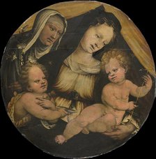 Madonna and Child with the Infant John the Baptist and St Clara, c.1520. Creator: Anon.