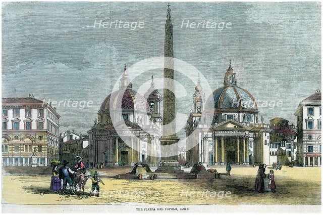 'The Piazza del Popolo, Rome', Italy, c1880. Artist: Unknown