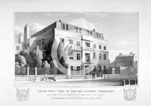 South-west view of the King's Head Academy, Homerton, Hackney, London, 1825. Artist: Anon