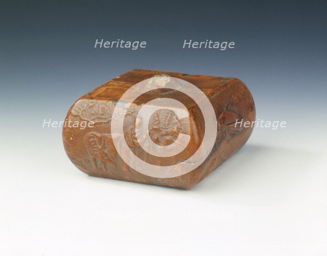 Gourd moulded to the shape of a cube, China, mid-18th century. Artist: Unknown