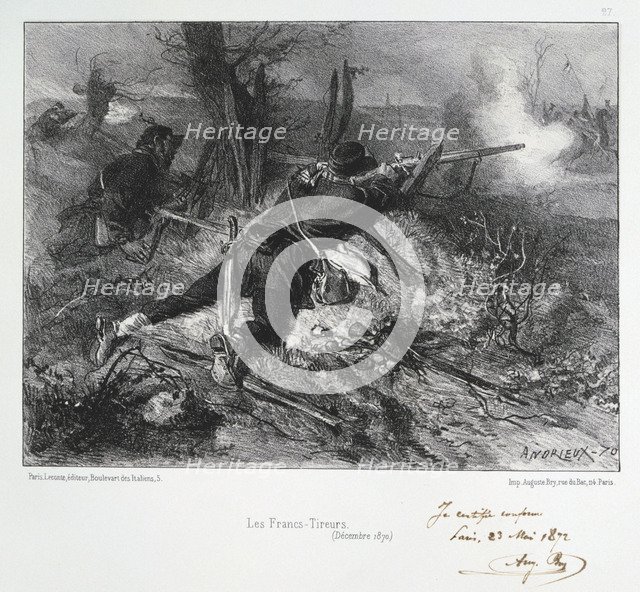 'Les Francs-Tireurs', Siege of Paris, Franco-Prussian War, December 1870 (1872). Artist: Auguste Bry