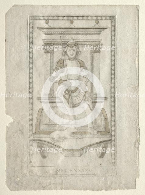 Mars (from the Tarocchi, series A: Firmaments of the Universe, #45), before 1467. Creator: Master of the E-Series Tarocchi (Italian, 15th century).