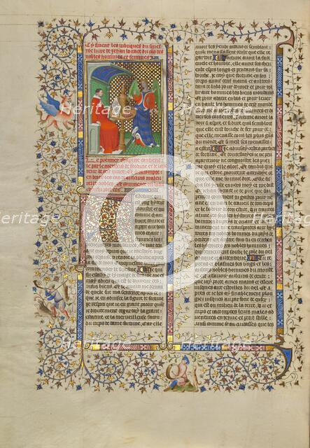 Boccaccio and Fortune; Des cas des nobles hommes et femmes, about 1413-1415. Creators: Boucicaut Master, Workshop of the Boucicaut Master.