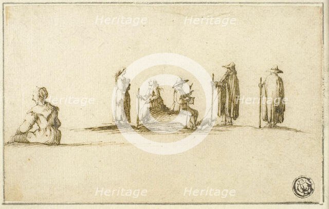 Group of Seated and Standing Men and Women, n.d. Creator: Unknown.