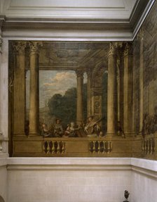 Figures in an architectural setting, 1748. Creator: Paolo Antonio Brunetti.