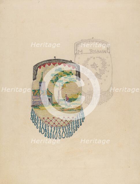 Beaded Purse, c. 1936. Creator: Jessie M. Benge.