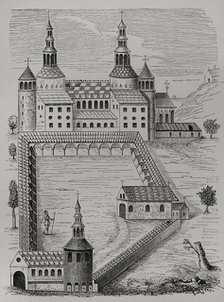 Abbey of Saint-Riquier, (Abbey of Saint-Richarius), France, 1612, (1877). Creator: Unknown.