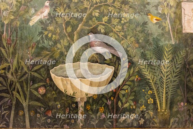 Garden (Detail). Fresco from The House of the Golden Bracelet (Casa del Bracciale d'Oro), 1st H. 1st Creator: Roman-Pompeian wall painting.