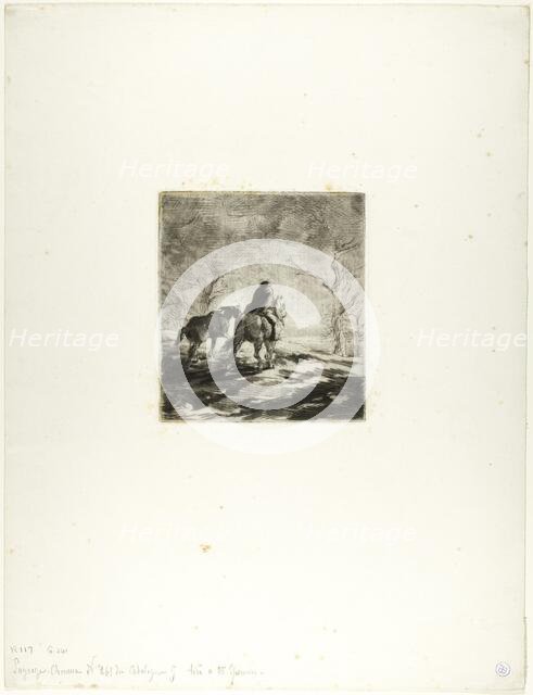 Traveler on Horseback, 1848. Creator: Charles Emile Jacque.