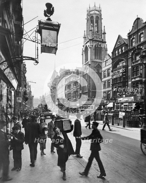 Fleet Street looking west, City of London, 1920s. Artist: George Davison Reid