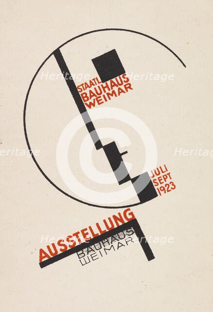Ausstellung Bauhaus Weimar (Bauhaus exhibition). Postcard , 1923. Creator: Helm, Dörte (1898-1941).