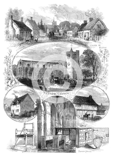 Birthplace and relics of John Bunyan, 1874. Creator: Unknown.