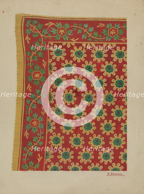 Man's Linen Kerchief, c. 1937. Creator: Percival Jenner.