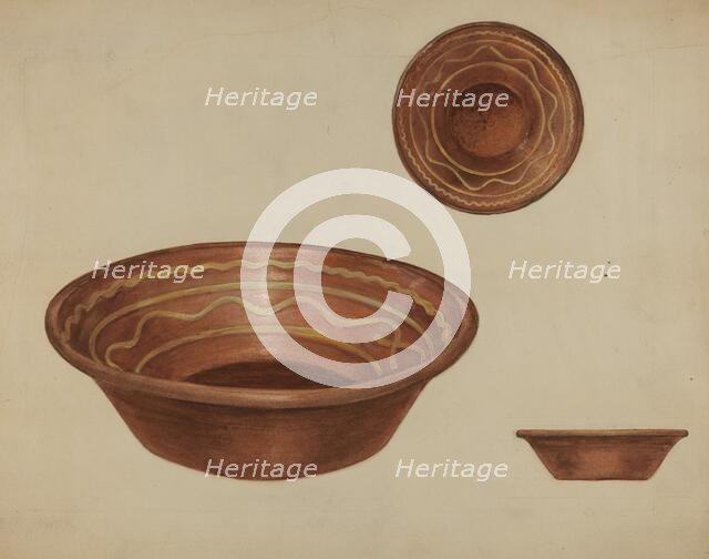 Pa. German Pie Plate, c. 1936. Creator: Mina Lowry.