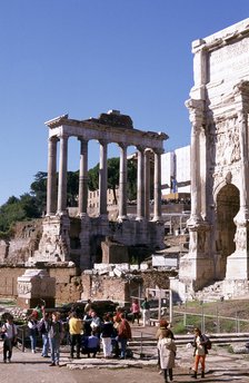 Ruins of the Forum and Temple of Saturn, Rome. Artist: Unknown