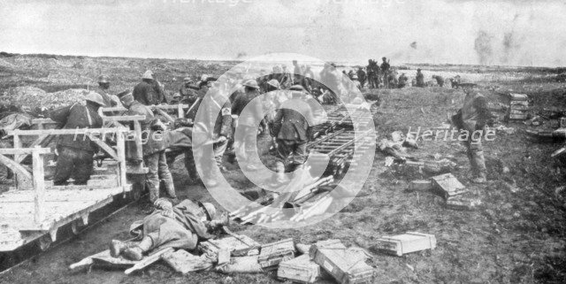 Wounded evacuation point, Vimy, France, First World War, April 1917. Artist: Unknown