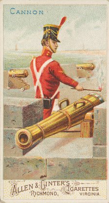 Cannon, from the Arms of All Nations series (N3) for Allen & Ginter Cigarettes Brands, 1887. Creator: Allen & Ginter.