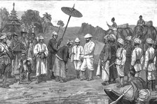 ''With the Chins in Upper Burma, Major Raikes receiving the Sawbwa of Kale', 1888. Creator: Unknown.