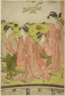 Women Visiting an Inari Shrine, c. 1780/1801. Creator: Katsukawa Shuncho.