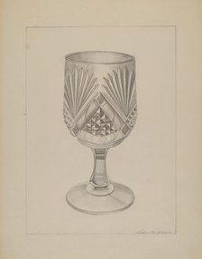 Molded Water Glass, c. 1937. Creator: Ludmilla Calderon.