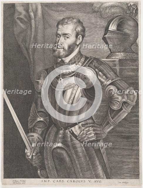 Portrait of Emperor Charles V, ca. 1620-30 Creator: Lucas Vorsterman.