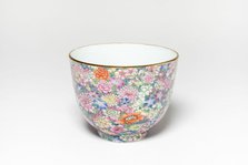 Cup with Thousand Flowers (Millefleurs) Design, Qing dynasty, Jiaqing reign (1796-1821). Creator: Unknown.